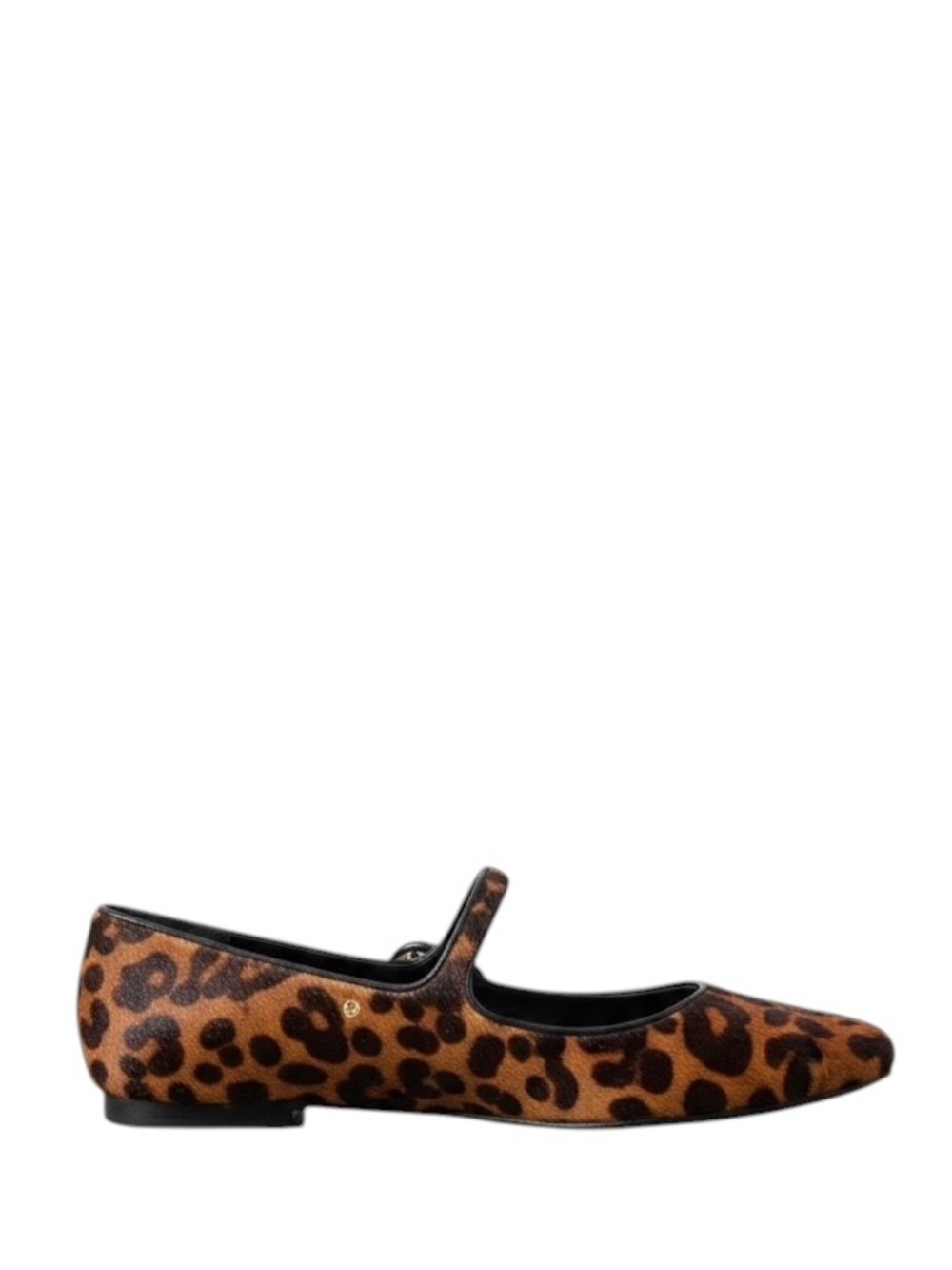 Larroude Blair Calf Hair Leopard Print Mary Jane Flat Mules, Size 7.5